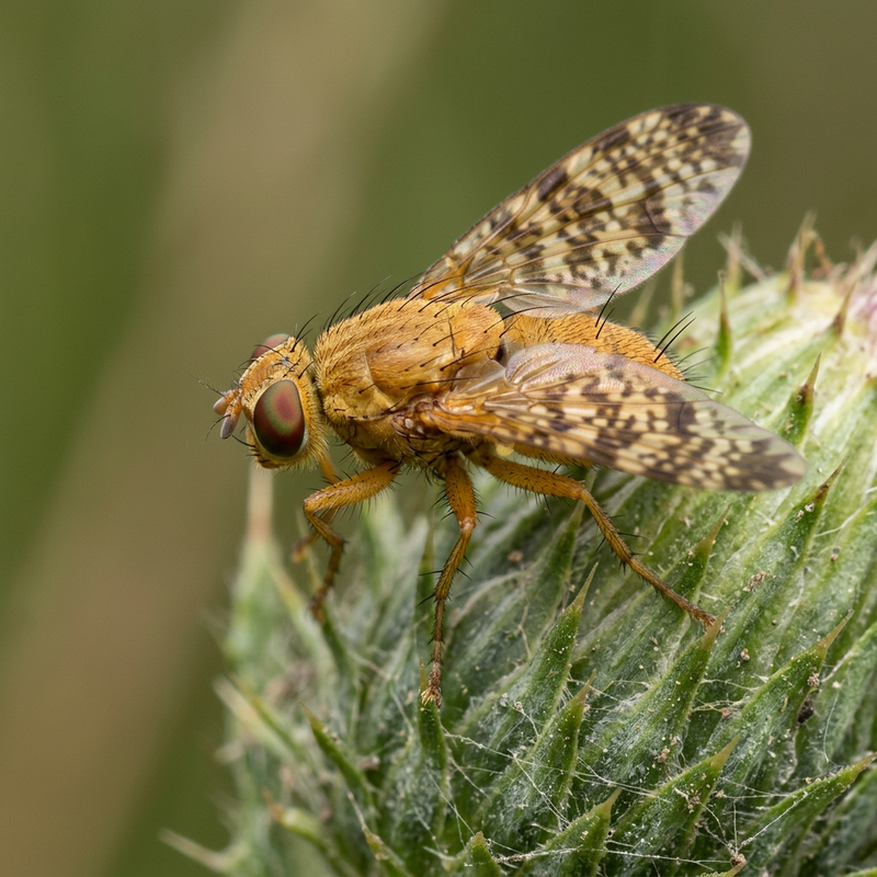 Mouche de chardon (Xyphosia miliaria), illustration IA
