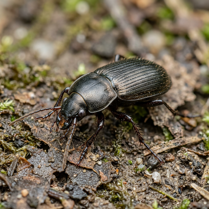 Véritable coléoptère terrestre (genre Harpalus)