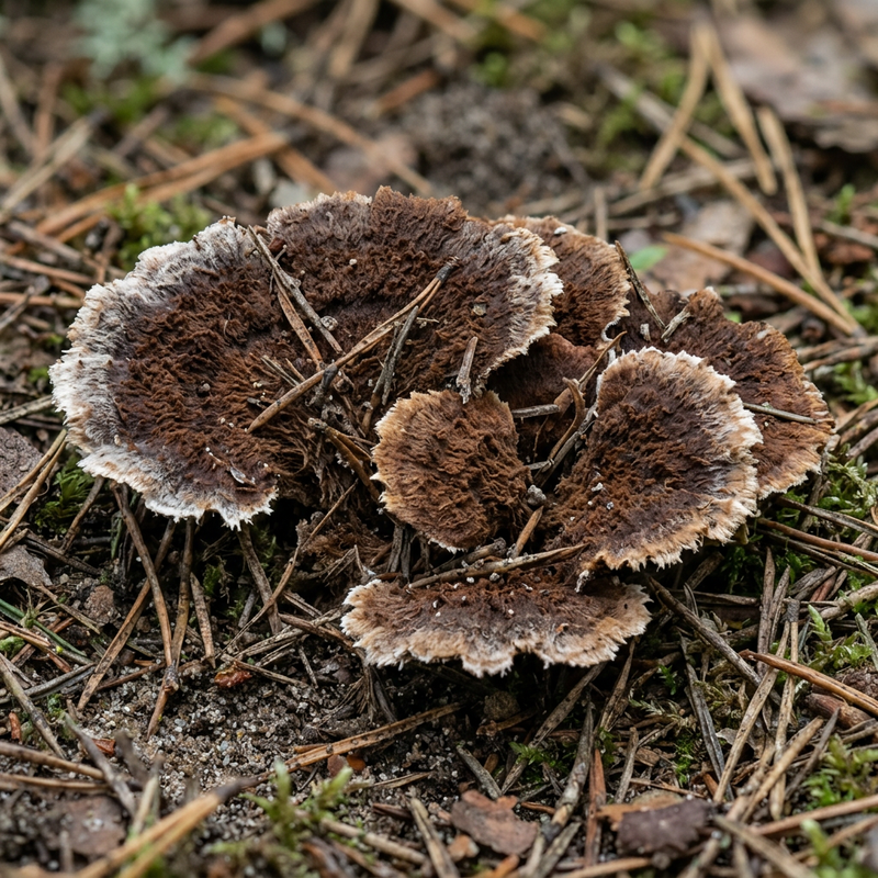 Erd-Warzenpilz (Thelephora terrestris), illustration IA