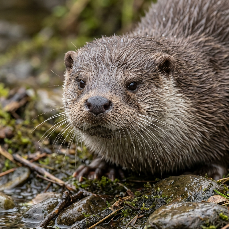 Loutre d'Europe (Lutra lutra), illustration IA