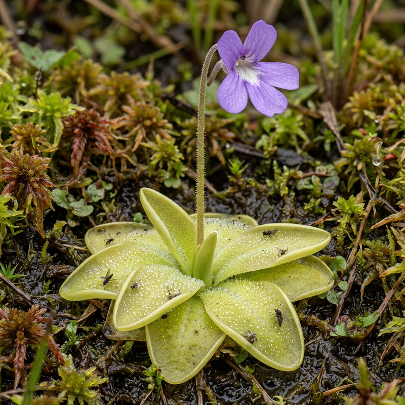 Butterwort (Pinguicula), illustration IA