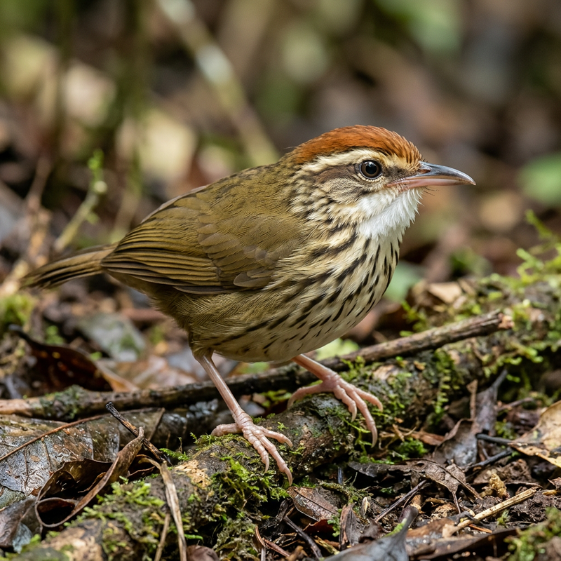 Fleckbrust-Drosselbabbler (Pellorneum ruficeps), illustration IA