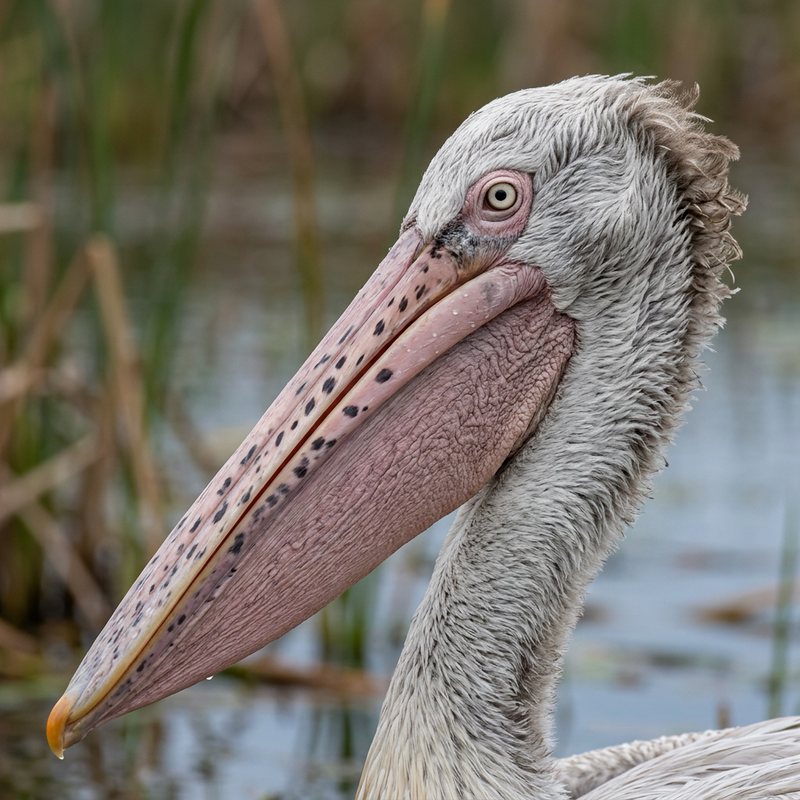 Fleckenschnabelpelikan (Pelecanus philippensis), illustration IA