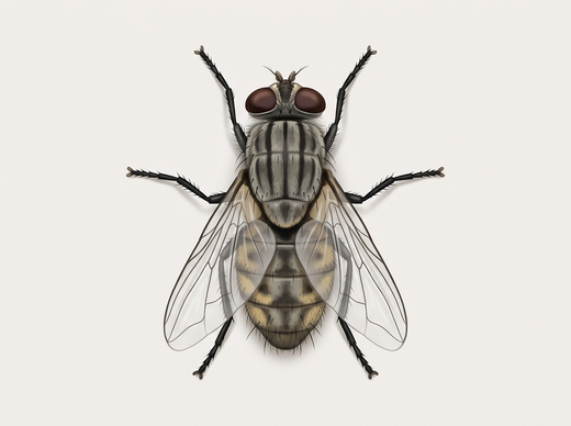 Grande mouche domestique (Musca domestica) d'en haut