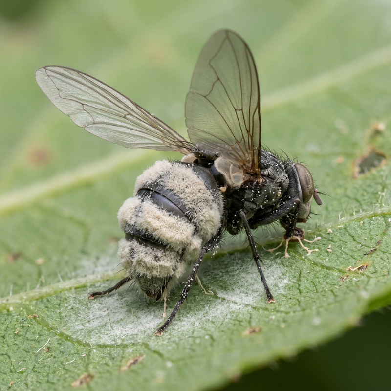 Fliegenschimmel (Entomophthora muscae), illustration IA