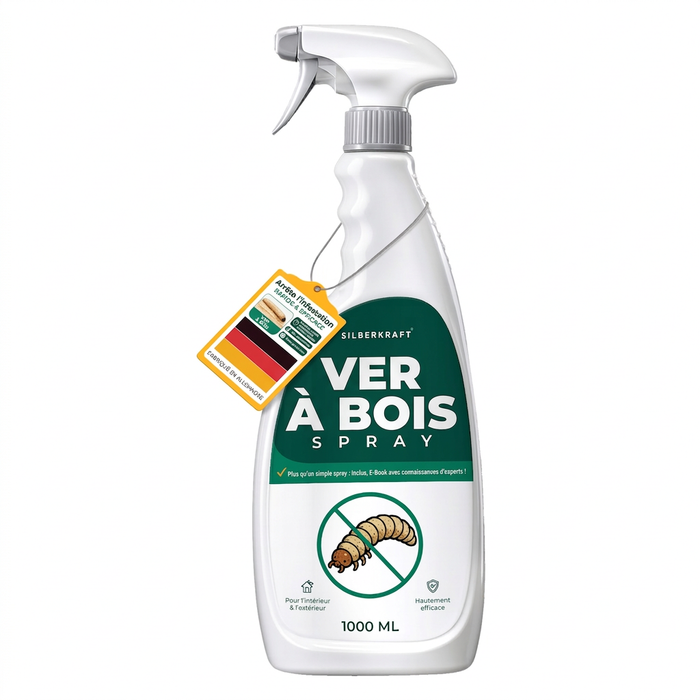 Spray anti-insectes xylophages : Traitement contre les insectes xylophages, les capricornes et les vrillettes du bois pour une utilisation intérieure et extérieure, incluant un livre électronique.