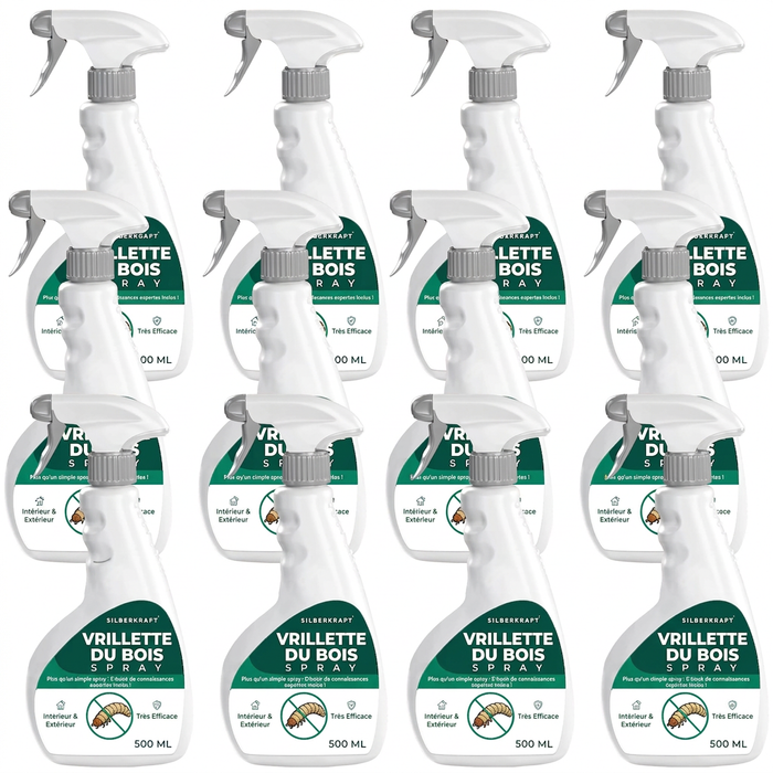 Spray anti-insectes xylophages : Traitement contre les insectes xylophages, les capricornes et les vrillettes du bois pour une utilisation intérieure et extérieure, incluant un livre électronique.