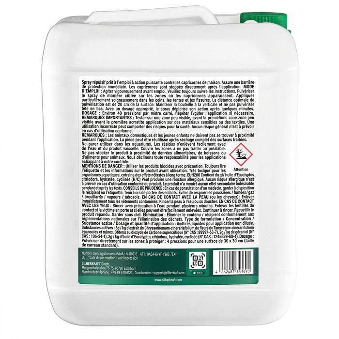 Spray anti-insectes xylophages : Traitement contre les insectes xylophages, les capricornes et les vrillettes du bois pour une utilisation intérieure et extérieure, incluant un livre électronique.