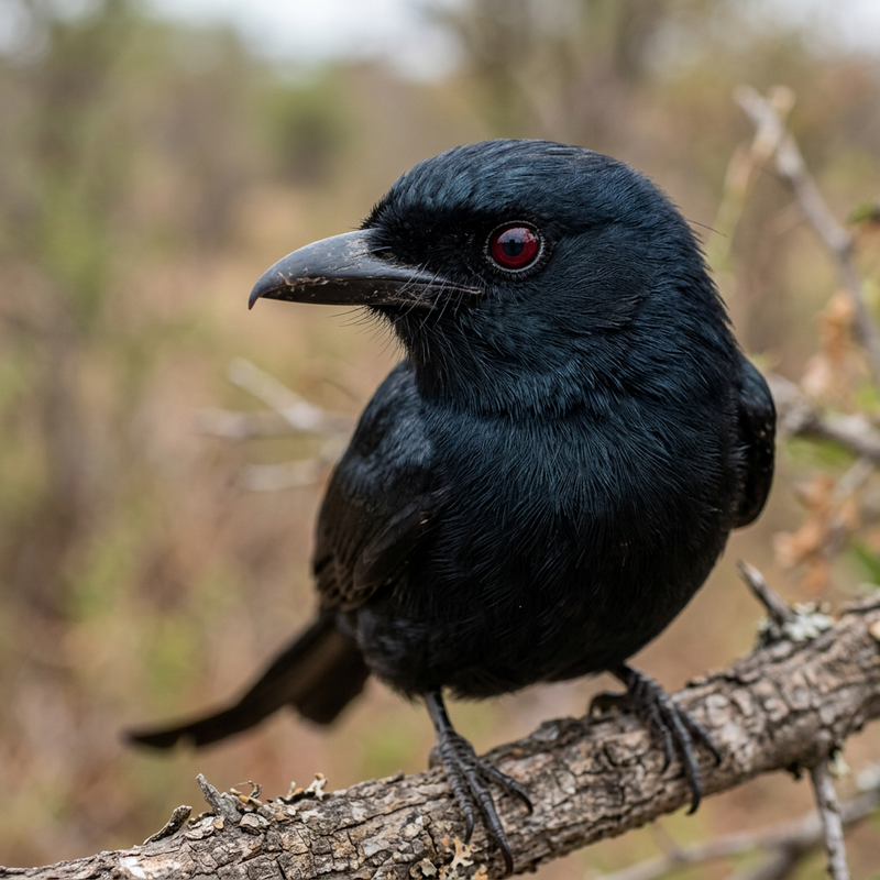 Gabelschwanzdrongo (Dicrurus adsimilis), illustration IA