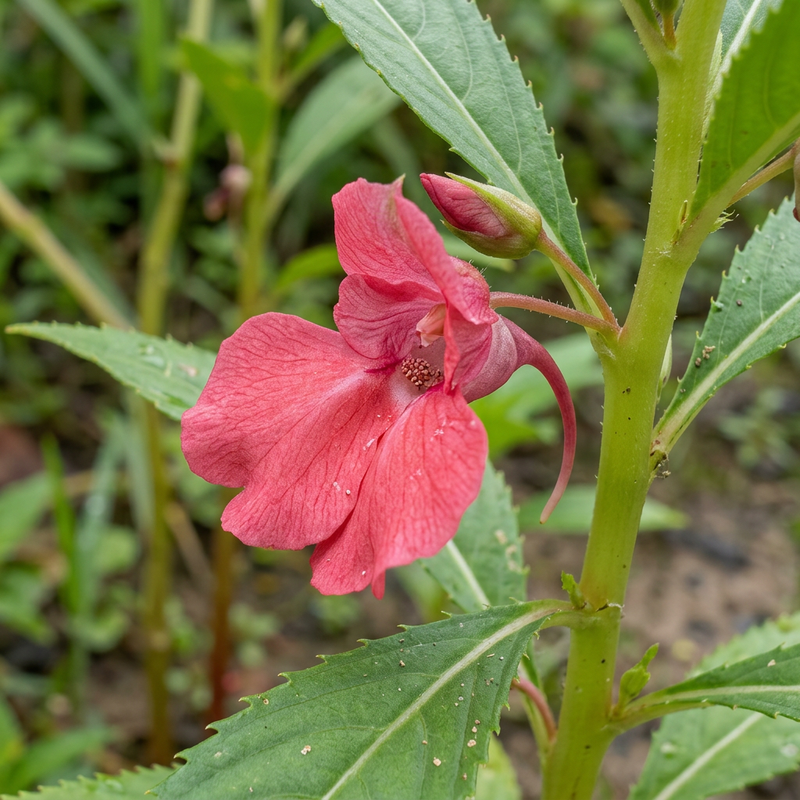 Garten-Balsamine (Impatiens balsamina), illustration IA