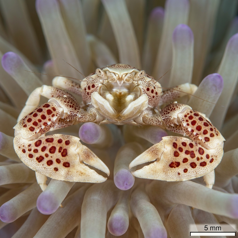 Crabe en porcelaine tacheté