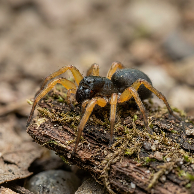 Araignée à ventre lisse et pattes jaunes