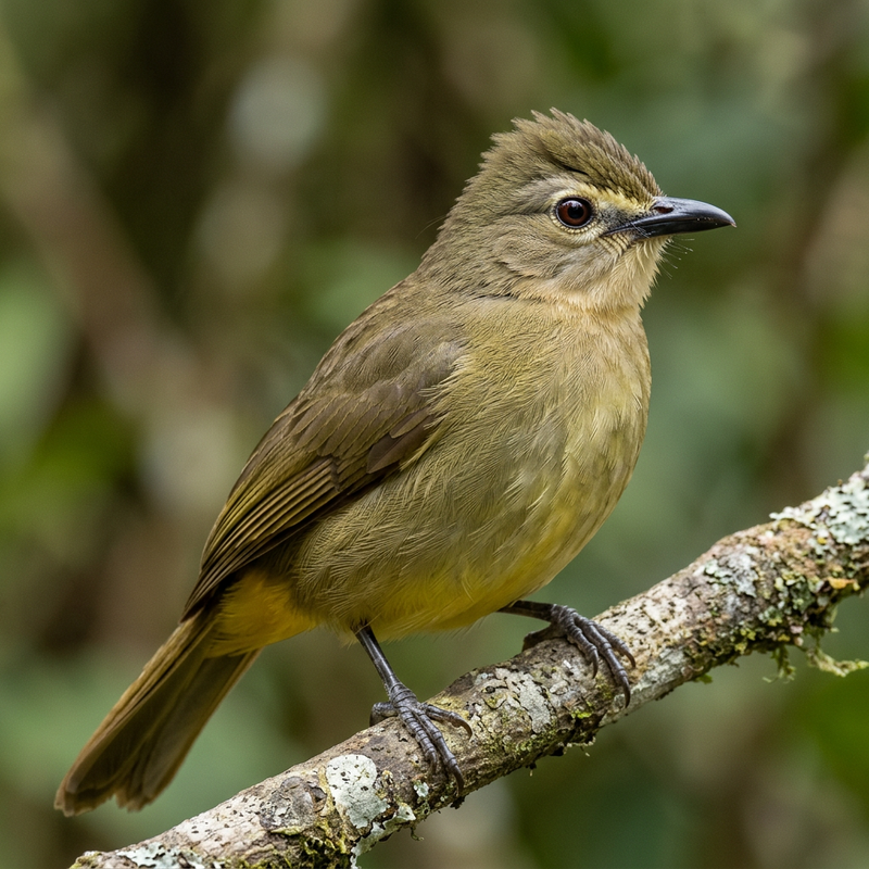 Gelbbrust-Bülbül (Pycnonotus flavescens), illustration IA