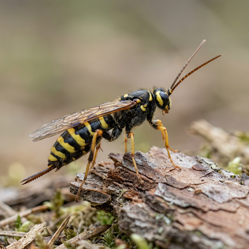 Guêpe des bois d'épinette jaune