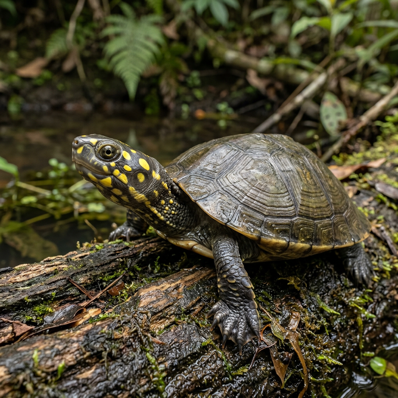 Tortue râle à points jaunes