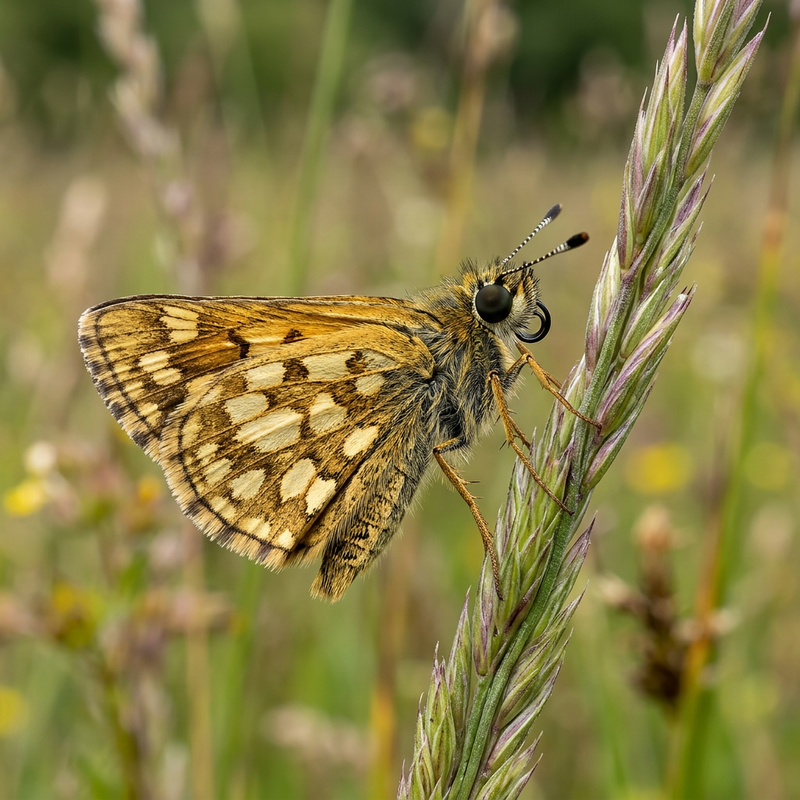Papillon à grosse tête en cubes jaunes