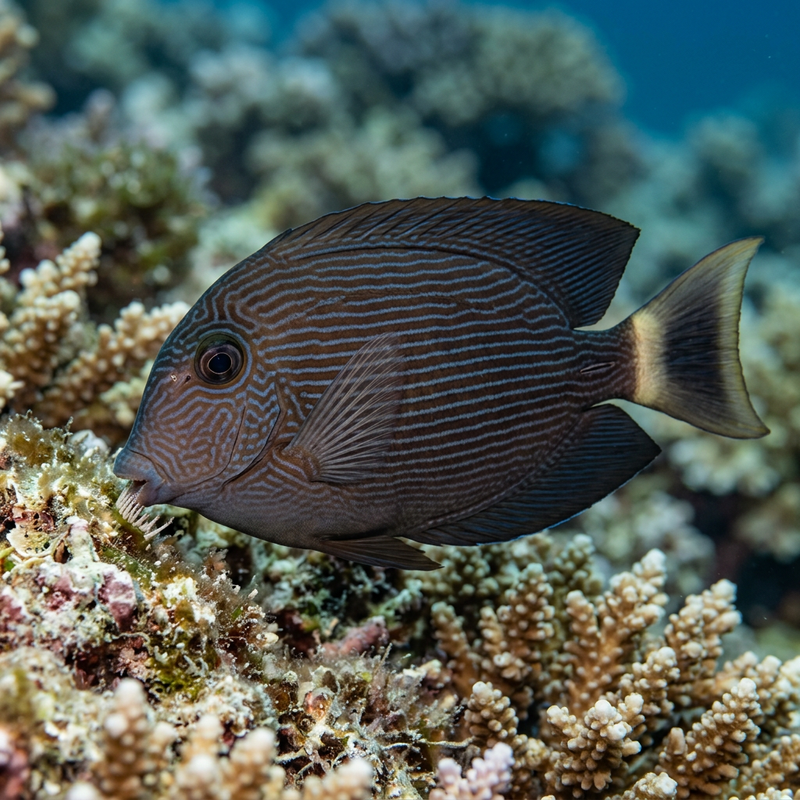 Poisson chirurgien à dents de soie rayées