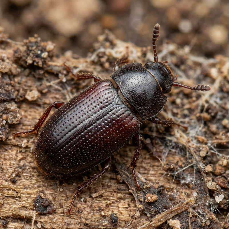 Coléoptère de la moisissure des grains brillant
