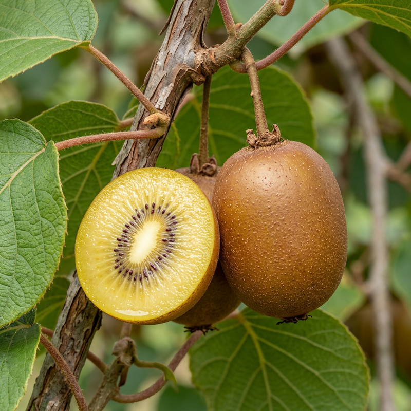 Gold-Kiwi (Actinidia chinensis), illustration IA