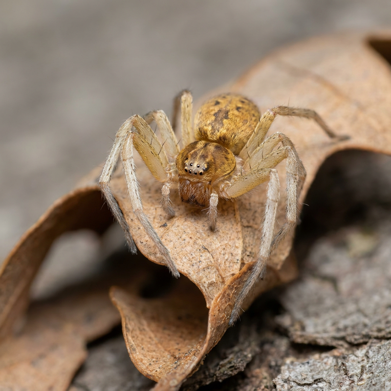 Araignée qui court de couleur dorée