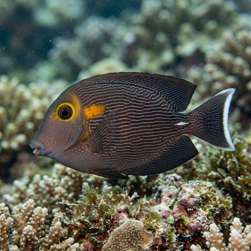 Poisson chirurgien à bague en or