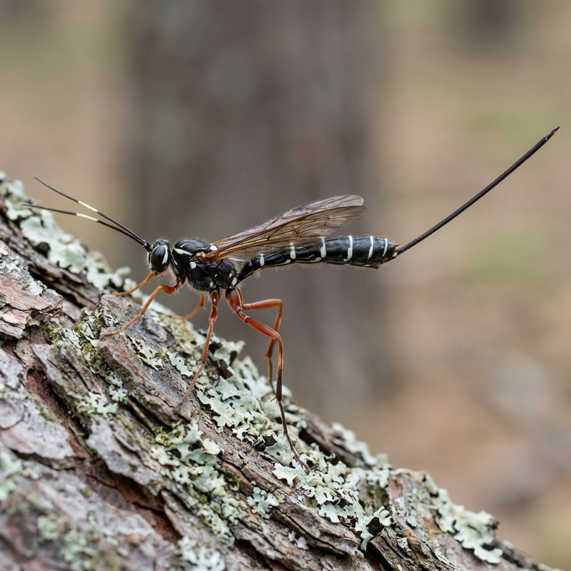Grande guêpe parasite des bois