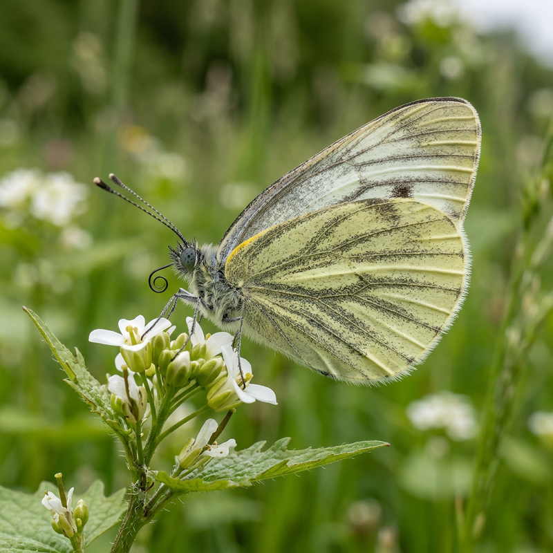 Papillon blanc veiné de vert
