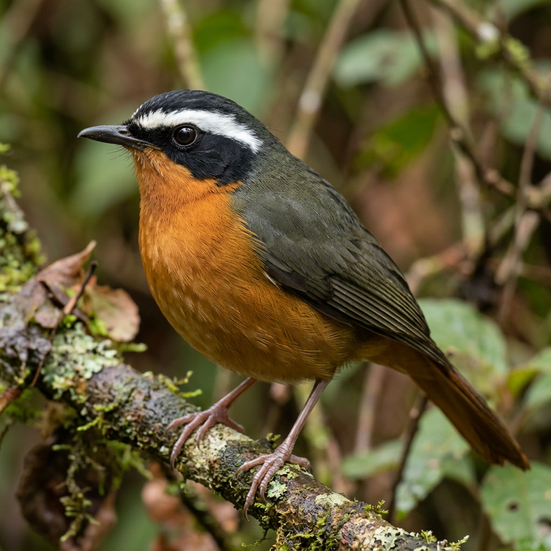 Paruline rousse de Heuglin (Cossypha heuglini), illustration IA