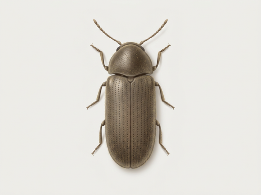 Coléoptère commun des rongeurs (Anobium punctatum) d'en haut