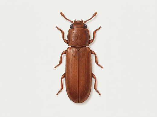 Coléoptère de l'aubier (Lyctus) d'en haut