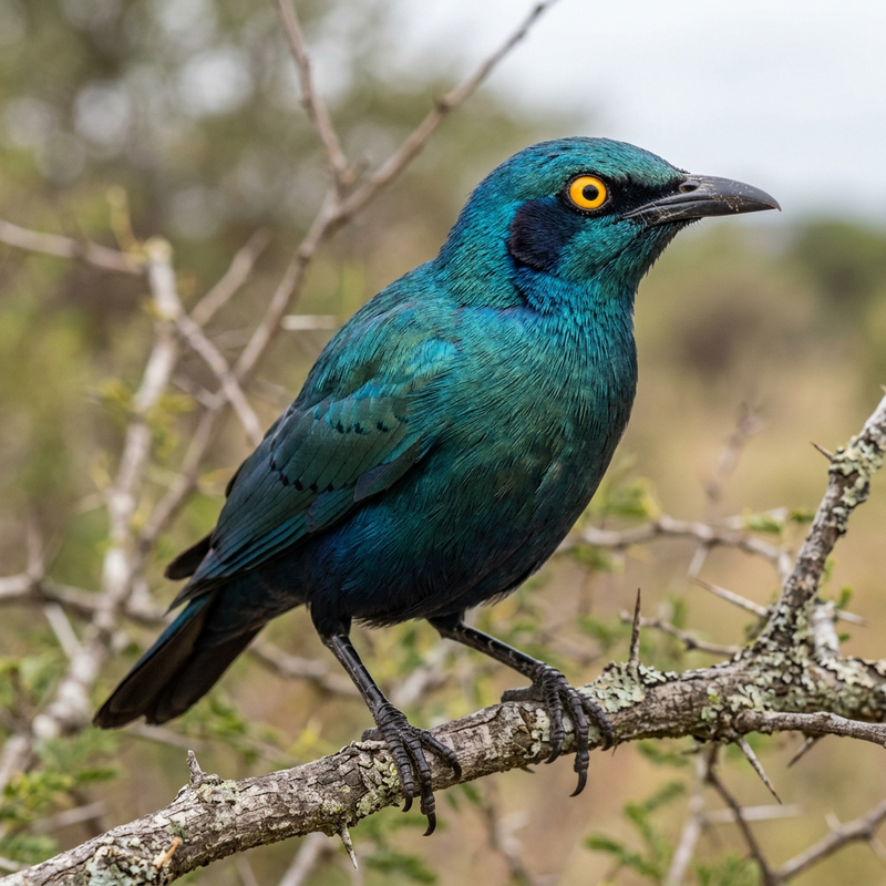 Kap-Glanzstar (Lamprotornis nitens), illustration IA