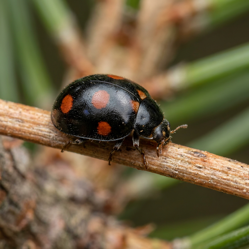 Coccinelle boule de pin