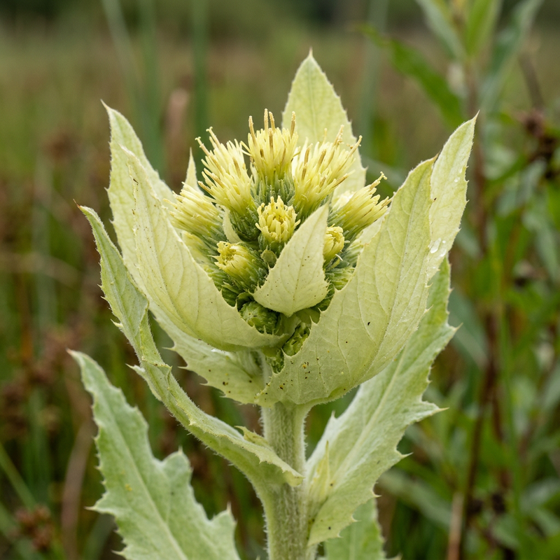 Chardon du chou (Cirsium oleraceum), illustration IA