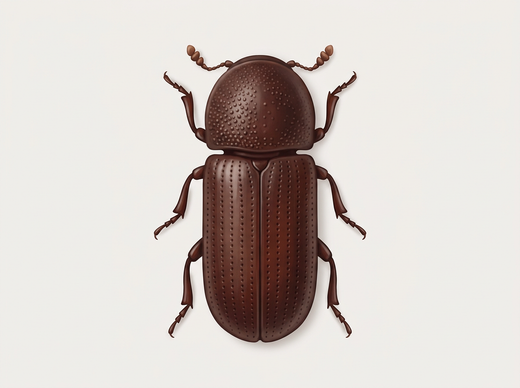 Capucine de céréales (Rhyzopertha dominica) d'en haut