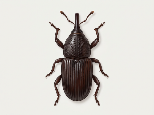 Coléoptère des grains (Sitophilus granarius) d'en haut