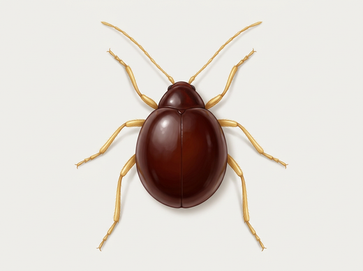 Coléoptère boule (Gibbium psylloides) d'en haut