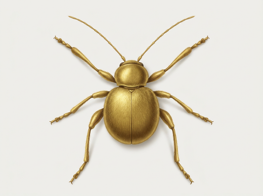 Coléoptère du laiton (Niptus hololeucus) d'en haut