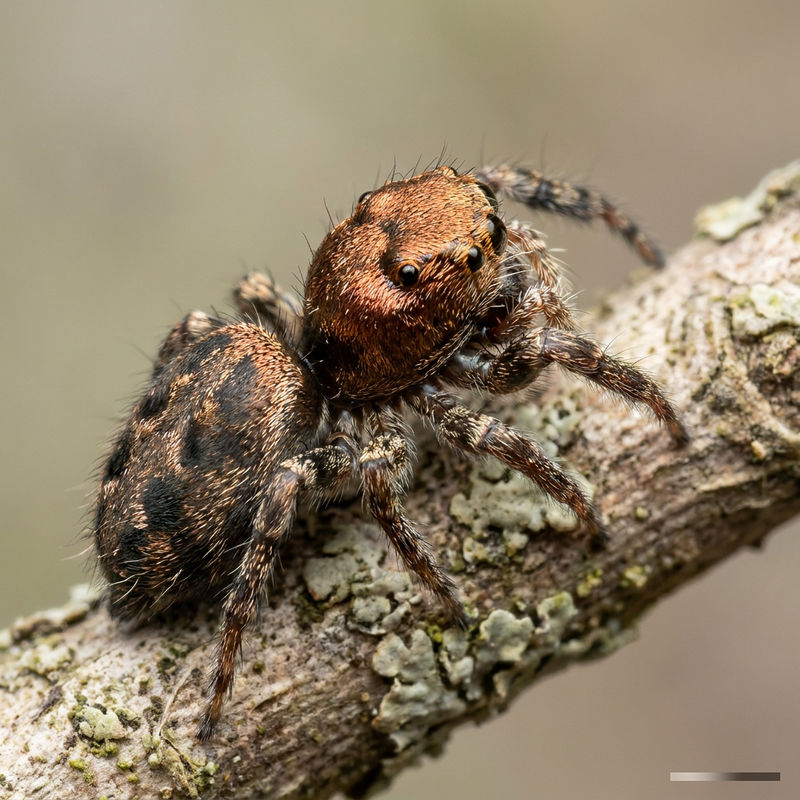 Araignée sauteuse de soleil en cuivre