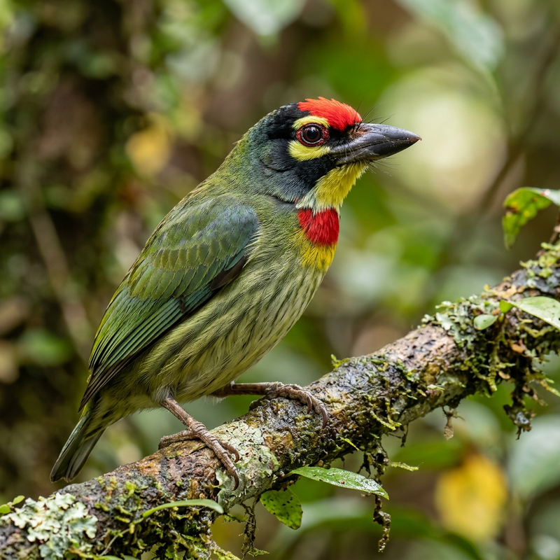 Oiseau barbu du chaudronnier