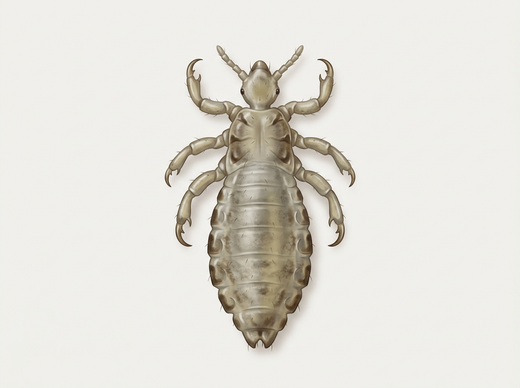 Pou de corps (Pediculus humanus corporis) d'en haut