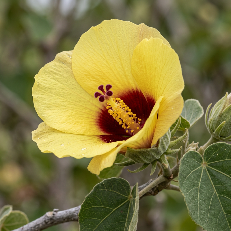 Lindenblättriger Eibisch (Hibiscus tiliaceus), illustration IA