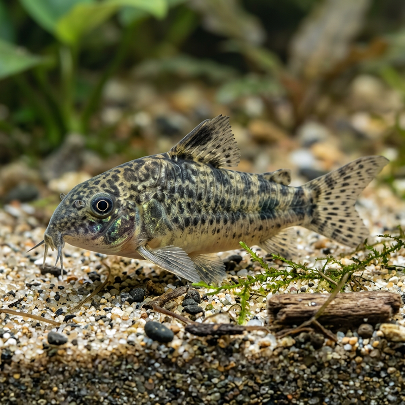 Poisson-chat cory marbré