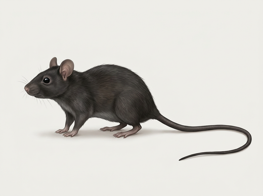 Rat domestique (Rattus rattus) du côté
