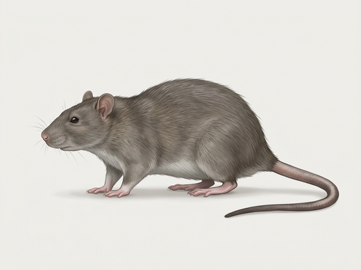 Rat surmulot (Rattus norvegicus) du côté