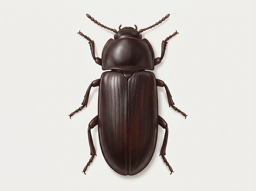 Coléoptère de la farine (Tenebrio molitor) d'en haut