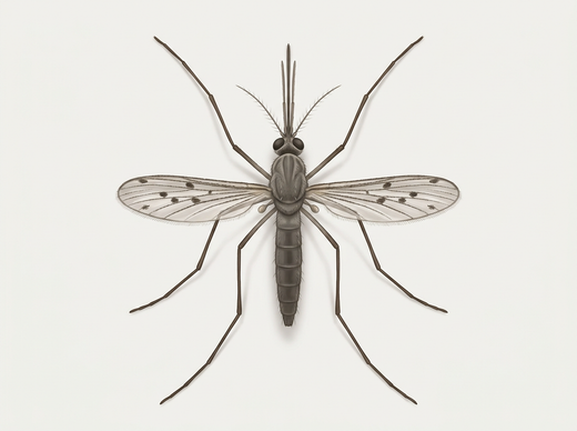 Moustique de la fièvre pourprée (Anopheles maculipennis) d'en haut