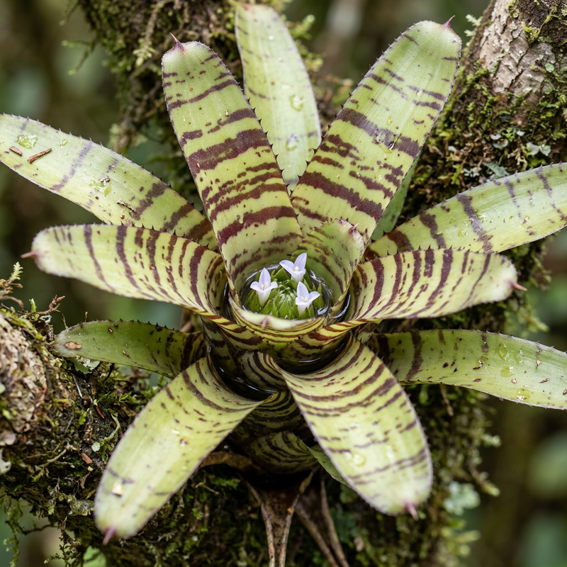 Néorégélie zonée (Neoregelia zonata), illustration IA