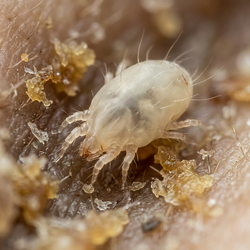 Ohrmilbe (Otodectes cynotis), illustration IA