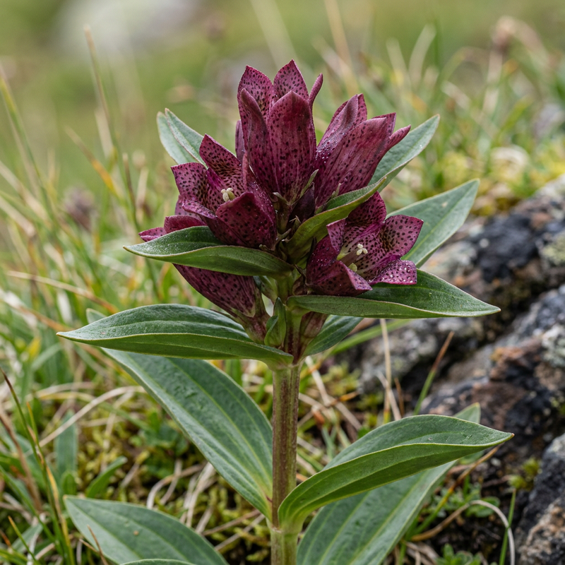 Gentiane pannonienne (Gentiana pannonica), illustration IA