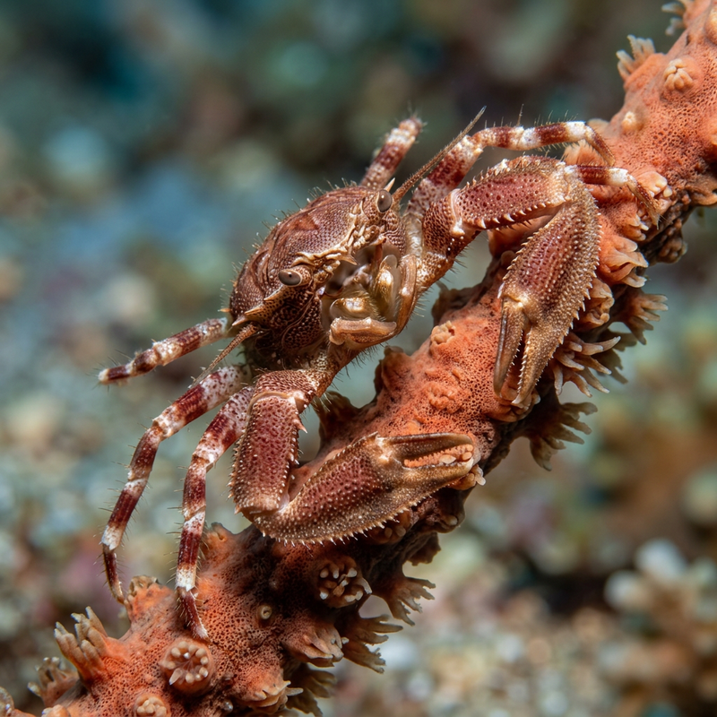 Fouet crabe en porcelaine corail